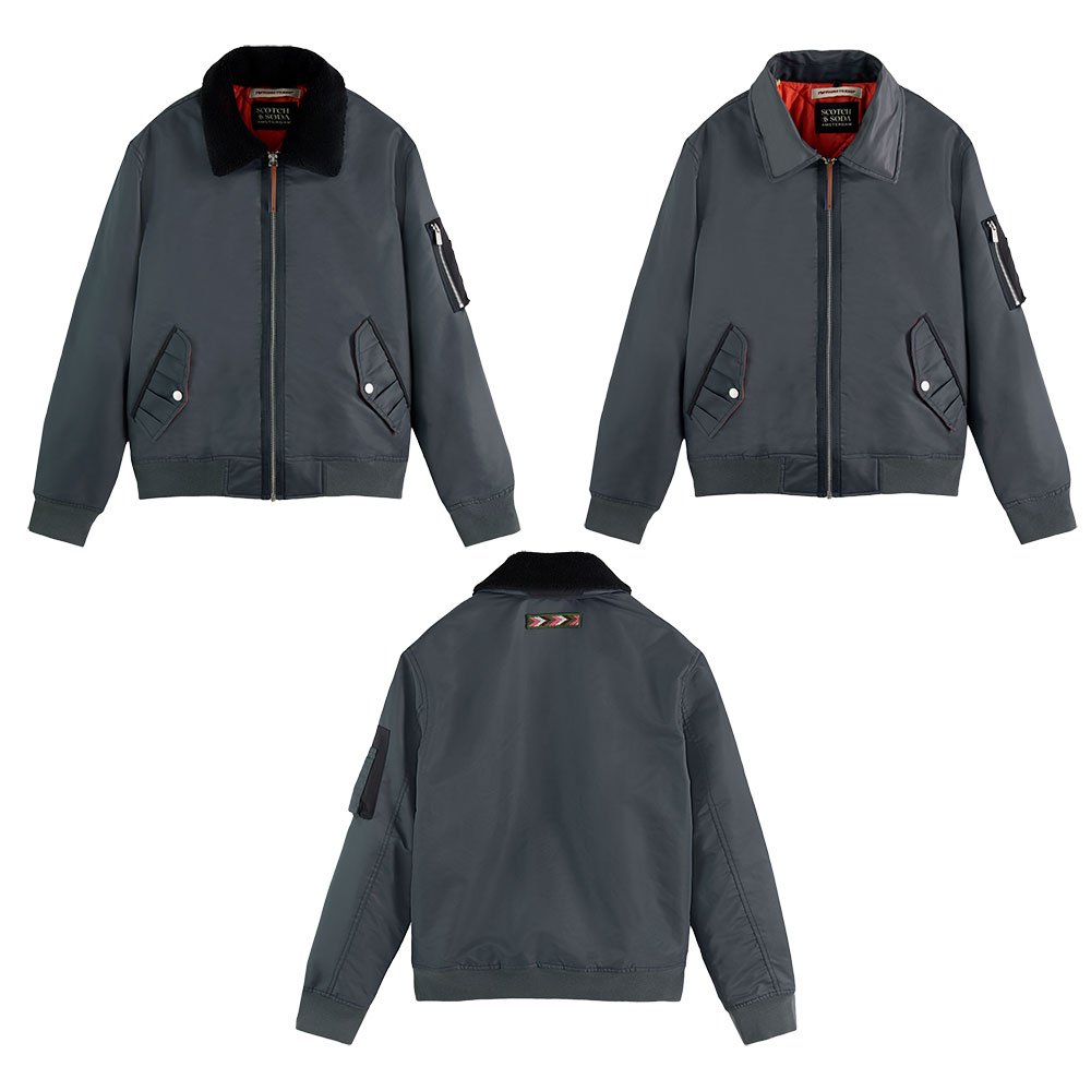 SCOTCH & SODA スコッチアンドソーダ Bomber jacket with teddy collar 167310 ジャケット メンズ  ブランド ストリート ストリート系 人気 デザイン