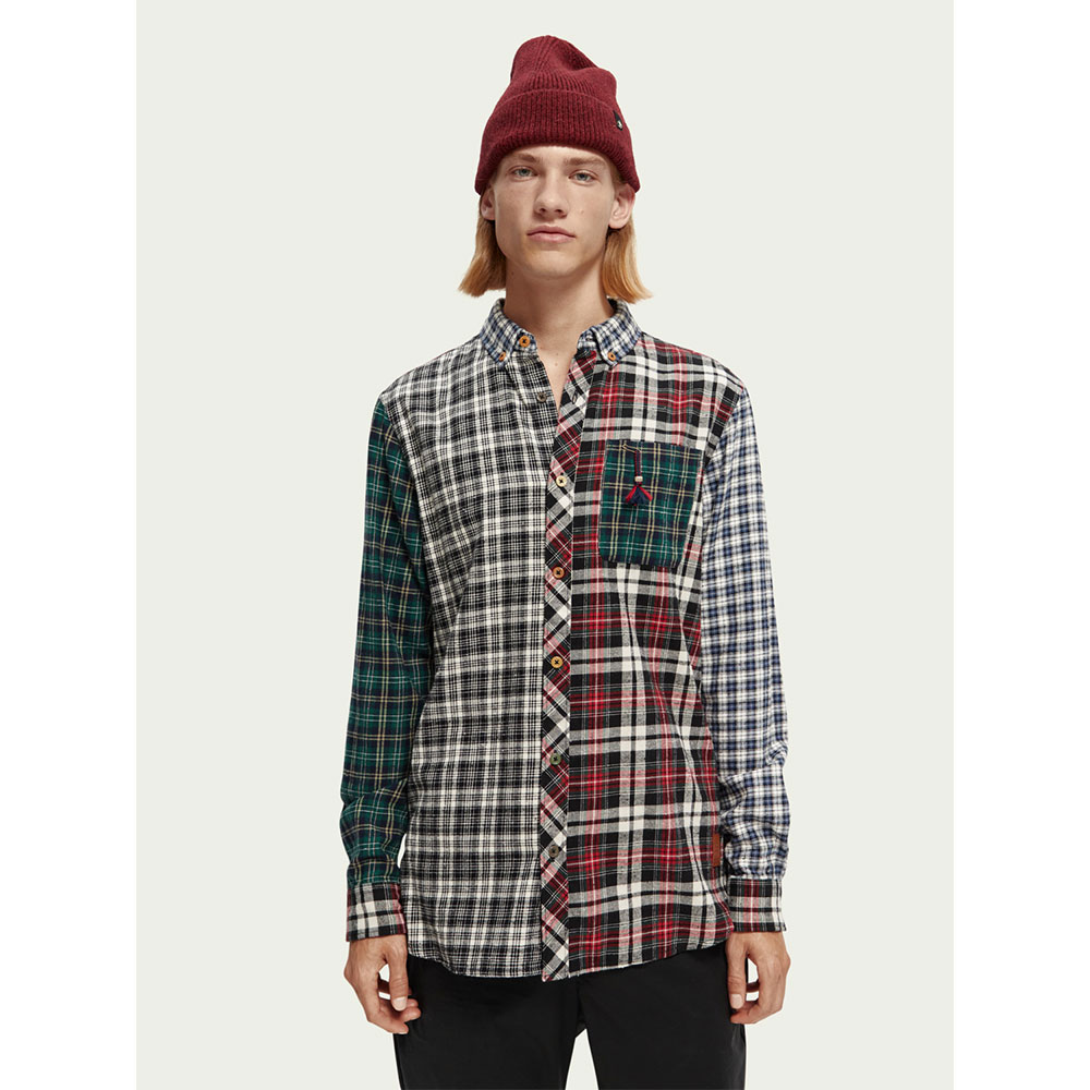 SCOTCH & SODA スコッチアンドソーダ Regular fit mixed-check shirt