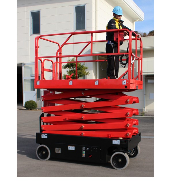 充電式高所作業台 耐荷重300kg 9.9M プラットホーム拡張機能