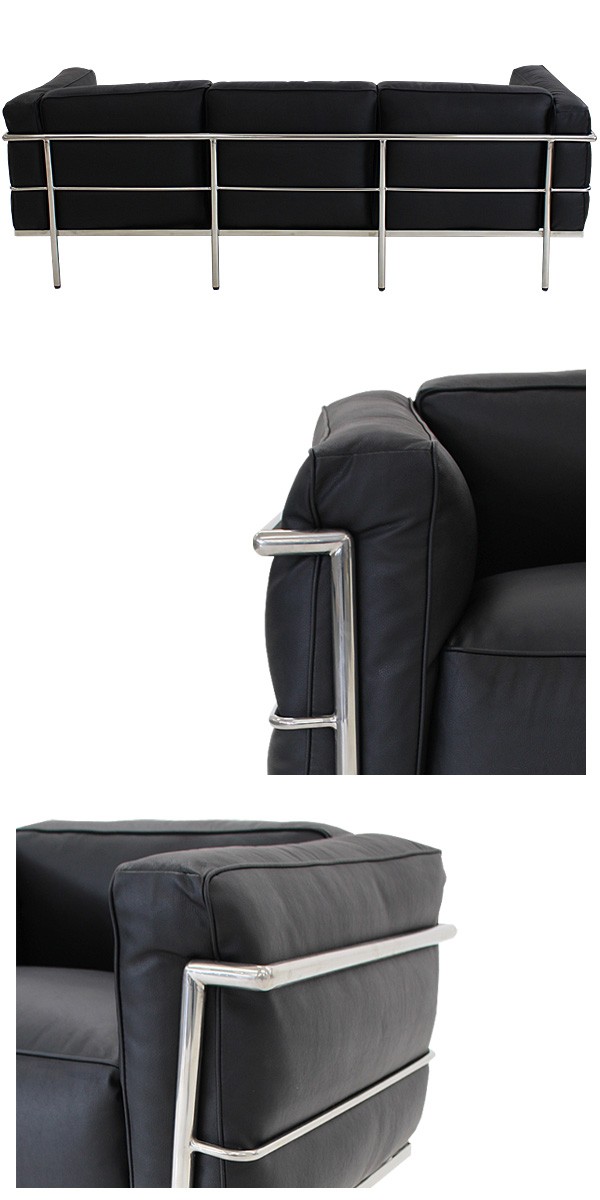 コルビジェデザイン LC3 COMFORT 3P ブラック 3人掛け トリプル