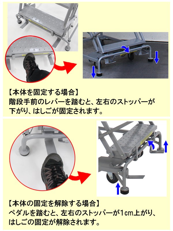 高所作業台 作業用踏台 高さ261cm 10段 耐荷重113kg 移動式踏台