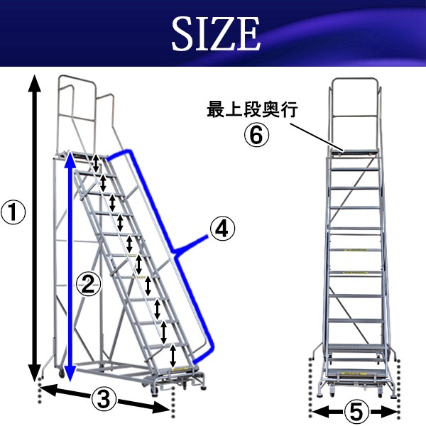 高所作業台 作業用踏台 高さ288cm 11段 耐荷重113kg 移動式踏台 スチール 作業用階段 作業台 足場台 移動式 階段 ステップ台 梯子  はしご 手すり キャスター 917 : humidai-hb917 : BAUHAUS2 - 通販 - Yahoo!ショッピング