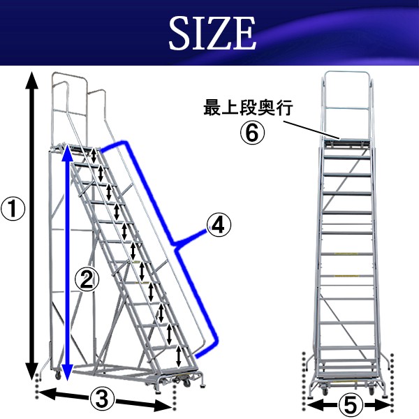 高所作業台 作業用踏台 高さ314cm 12段 耐荷重113kg 移動式踏台 スチール 作業用階段 作業台 足場台 移動式 階段 ステップ台 梯子  はしご 手すり キャスター 918 : humidai-hb918 : BAUHAUS - 通販 - Yahoo!ショッピング