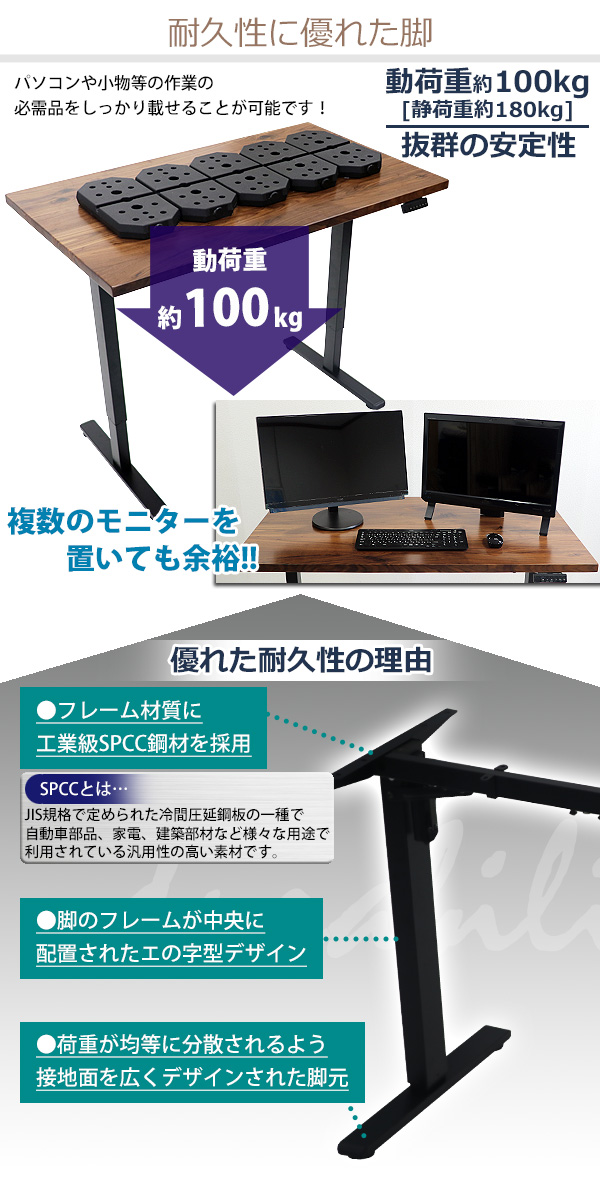 昇降デスク 電動 ハイグレードモデル PSE適合 160cm 1600mm ブラックウォールナット材 アクリル保護パネル付き 高級 木製 天板 グロス加工 動荷重約100kgの画像