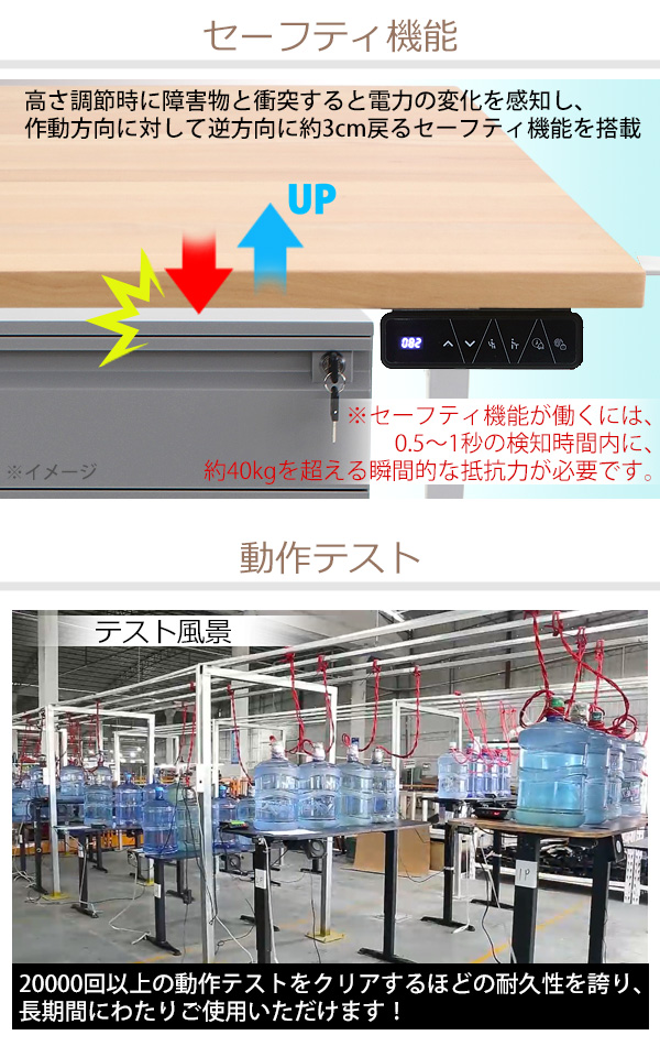 昇降デスク 電動 ハイグレードモデル PSE適合 160cm 1600mm ブラックウォールナット材 アクリル保護パネル付き 高級 木製 天板 グロス加工 動荷重約100kgの画像
