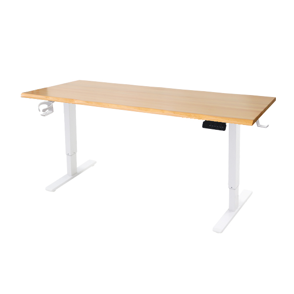 昇降デスク 電動 ハイグレードモデル PSE適合 180cm 1800mm ビーチ材 アクリル保護パネル付き 高級 木製 天板 グロス加工 動荷重約100kgの画像