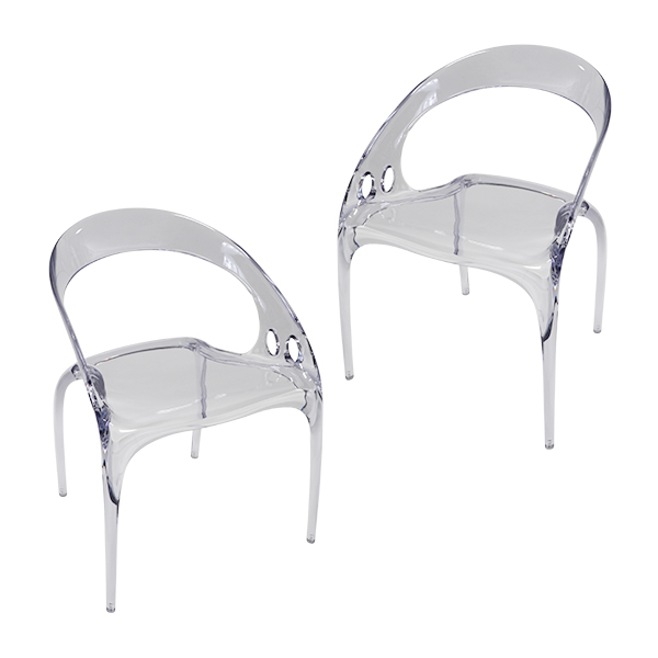 透明アクリル 椅子 使用感あり　2脚 アクリル ダイニングチェア チェア 椅子 chair 2脚 選べるカラー 耐