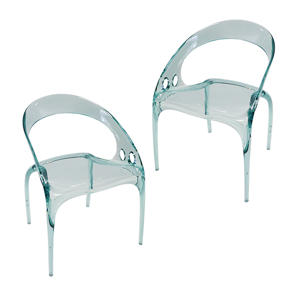 透明アクリル 椅子 使用感あり　2脚 アクリル ダイニングチェア チェア 椅子 chair 2脚 選べるカラー 耐