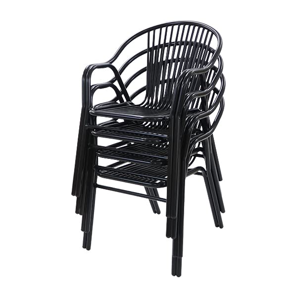 アルミ ガーデンチェア 4脚セット 選べるカラー スタッキング可能 アルミ製 アルミチェア 軽量で持ち運び簡単 ガーデンファニチャー ガーデン チェア 椅子｜bauhaus1｜02