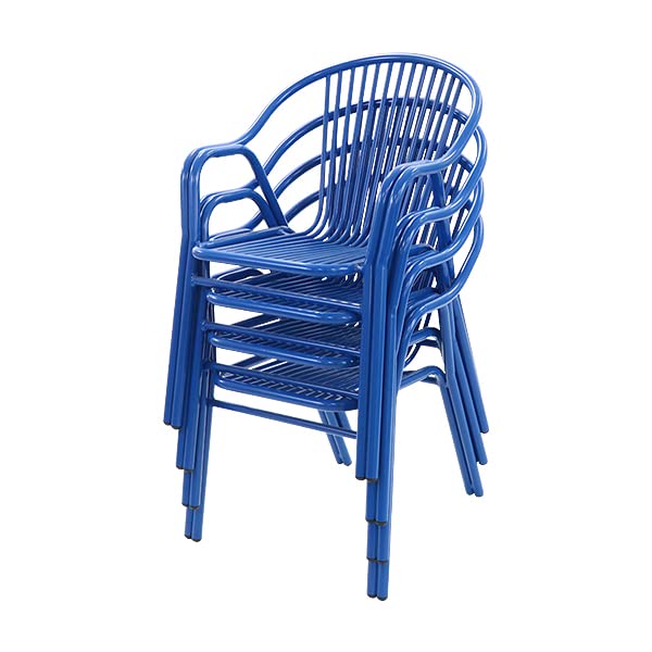 アルミ ガーデンチェア 4脚セット 選べるカラー スタッキング可能 アルミ製 アルミチェア 軽量で持ち運び簡単 ガーデンファニチャー ガーデン チェア 椅子｜bauhaus1｜03