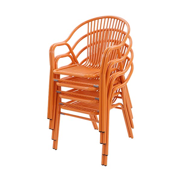 アルミ ガーデンチェア 4脚セット 選べるカラー スタッキング可能 アルミ製 アルミチェア 軽量で持ち運び簡単 ガーデンファニチャー ガーデン チェア 椅子｜bauhaus1｜05