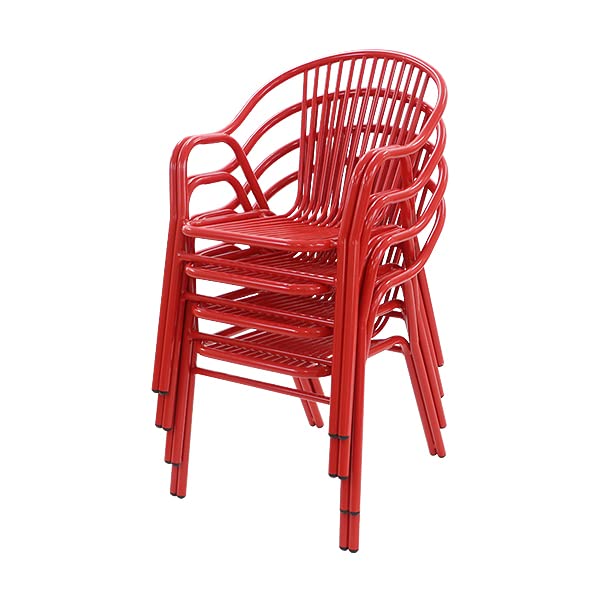 アルミ ガーデンチェア 4脚セット 選べるカラー スタッキング可能 アルミ製 アルミチェア 軽量で持ち運び簡単 ガーデンファニチャー ガーデン チェア 椅子｜bauhaus1｜06