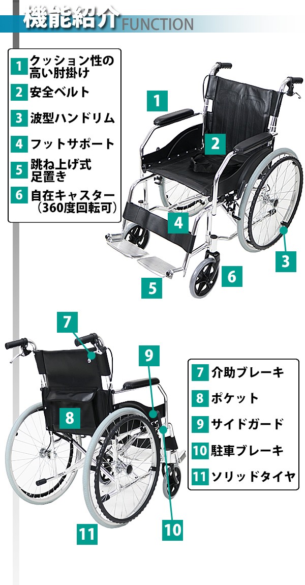 自走用車椅子（色：ブラック系）｜車椅子｜介護用品｜ダイエット、健康