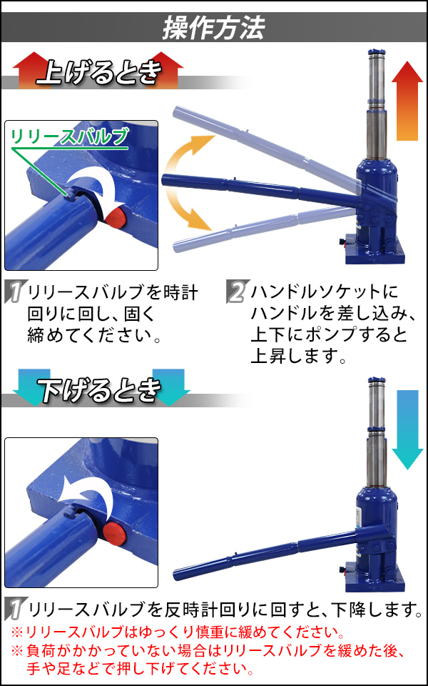 ボトルジャッキ 油圧式 最高位約435mm 定格荷重約6t 約6.0t 1台 単品