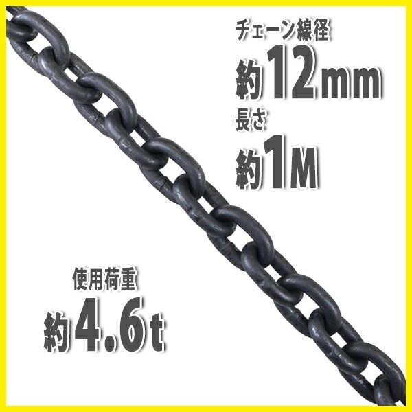 チェーン 線径約12mm 使用荷重約4.6t 約4600kg 約1m G80 エコノミー