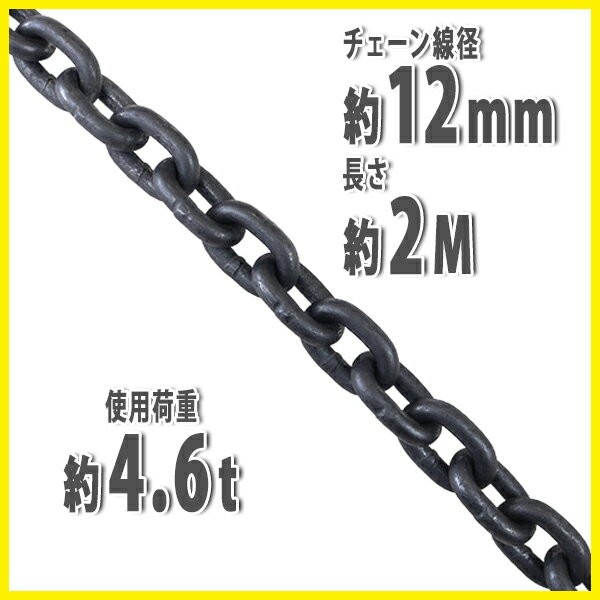 チェーン 線径約12mm 使用荷重約4.6t 約4600kg 約2m G80 エコノミーモデル 鎖 くさり 吊り具 チェーンスリング スリングチェーン  リンクチェーン : chain-12mm-2m : BAUHAUS - 通販 - Yahoo!ショッピング