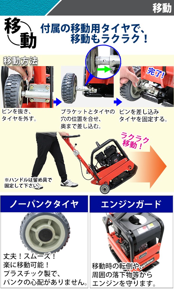 プレートコンパクター 前後進可能 自走式 Honda GX160内臓 5.5馬力 約