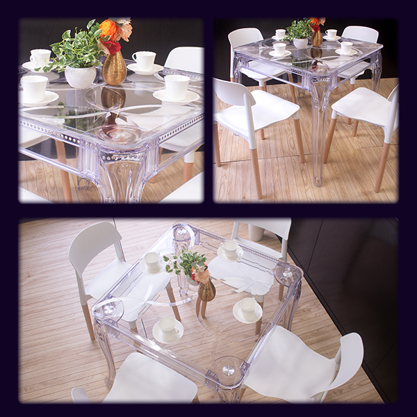 デザインテーブル アクリルテーブル 800mm 80cm ダイニングテーブル
