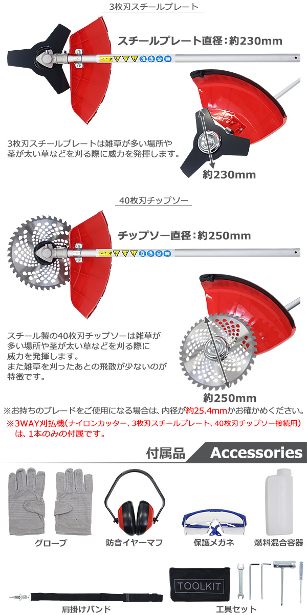 多機能園芸機 エンジン式 1台5役 2ストロークエンジン 排気量約52cc