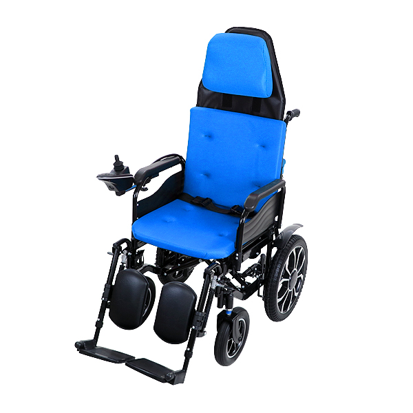 【動作良好】子供用電動車椅子 NOVA-e•バッテリー・充電器付 青クッション ノーヴァ イーNOVA-e｜プレミアム車いすブランド FORCE（フォース）