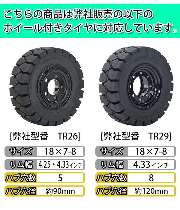 フォークリフト用タイヤ ホイール無し タイヤのみ 1本 タイヤサイズ 18