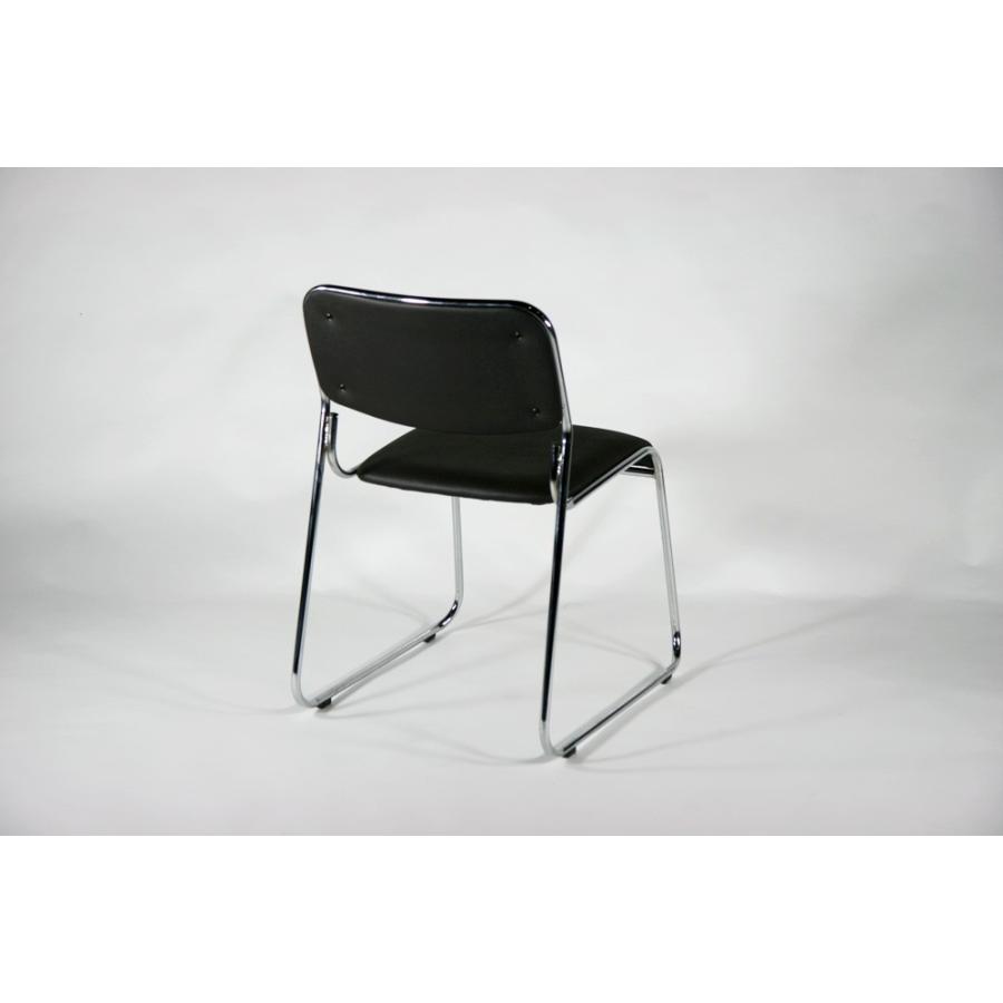 パイプ椅子 4脚セット ミーティングチェア 会議イス 会議椅子 スタッキングチェア パイプチェア パイプイス ブラック｜bauhaus1｜04