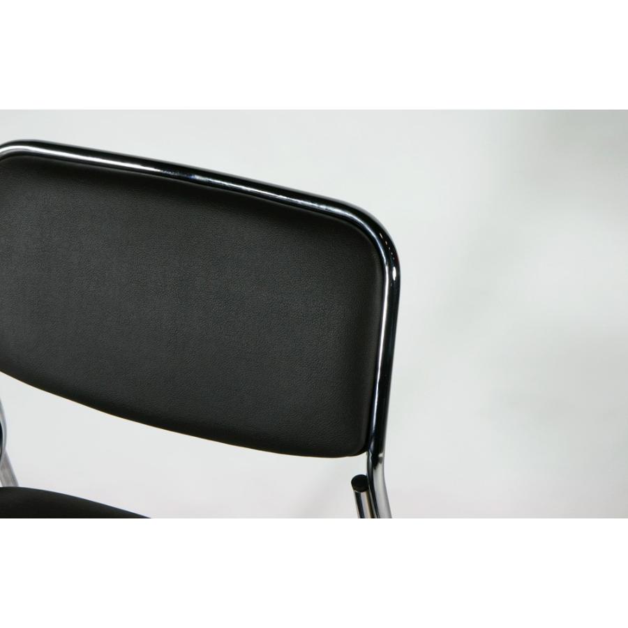 パイプ椅子 4脚セット ミーティングチェア 会議イス 会議椅子 スタッキングチェア パイプチェア パイプイス ブラック｜bauhaus1｜07