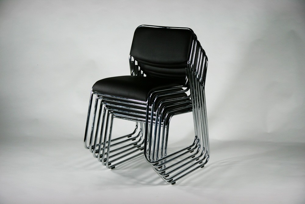 パイプ椅子 4脚セット ミーティングチェア 会議イス 会議椅子 スタッキングチェア パイプチェア パイプイス ブラック｜bauhaus1｜09