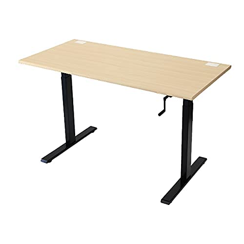 昇降デスク 手動 W1400×D700×H735〜1185mm 耐荷重約70kg(脚部)