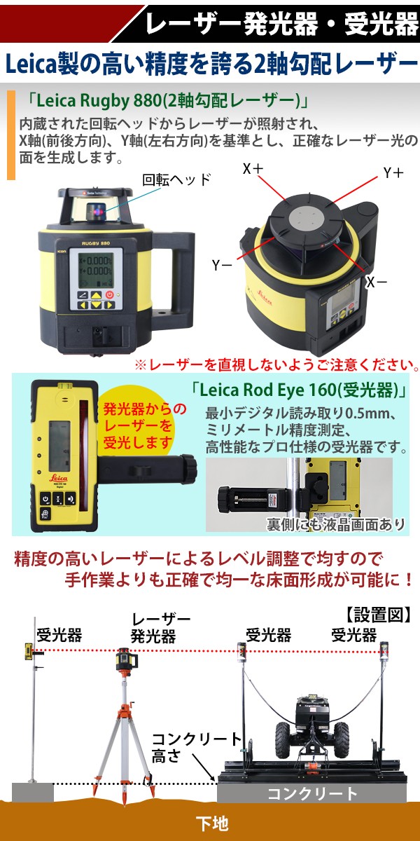 レーザー コンクリート スクリード エンジン式Honda GX200内蔵 4 レーザー コンクリート スクリード エンジン式Honda GX200内蔵 4