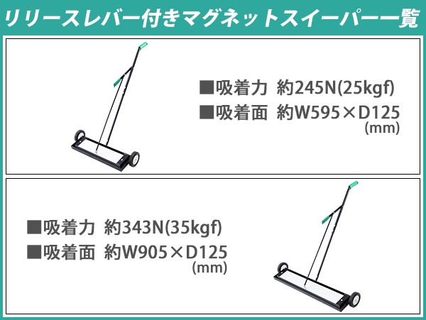 マグネットスイーパー 手押し フェライト磁石 吸着力約343N 約35kgf