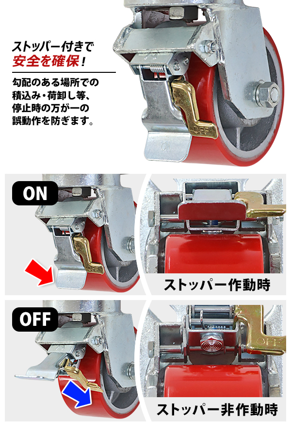 キャスター 自在キャスター 重量用 PU製 ストッパー付き エコノミーモデル 1個 単品 重量用キャスター 耐荷重約1200kg(1個あたり) 車輪 直径約152mm 幅約76mm : cstr-pufrs-060b-1p : BAUHAUS - 通販 - Yahoo!ショッピング