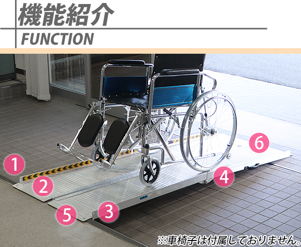 アルミスロープ スロープ長さ約214cm 幅約72.5cm 耐荷重約270kg 工事不要 完成品 組立不要 介護用品 脱輪防止 スロープ 車椅子用  折り畳み : r02-7ft : BAUHAUS - 通販 - Yahoo!ショッピング