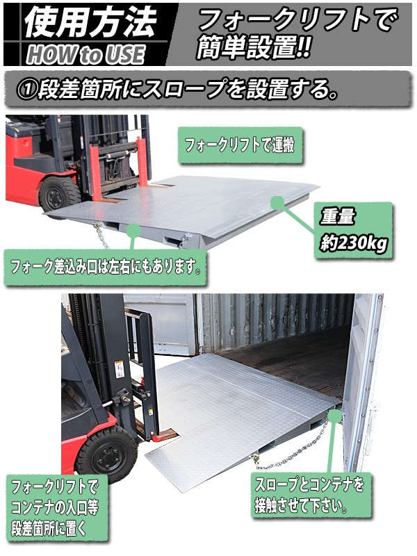 コンテナスロープ 耐荷重8000kg 幅2200mm 長さ1730mm 板厚4.5mm 8t スロープ ランプ コンテナ 倉庫 トランクルーム  レンタル倉庫 コンテナハウス slopef8 : slope-f8 : BAUHAUS - 通販 - Yahoo!ショッピング