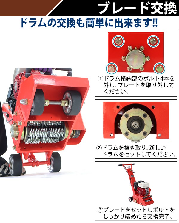 表面切削機用ドラム ブレード付き 切削機 床面切削機 ハツリ機 斫り機 切削 ドラム 表面 床材除去 路面 道路 コンクリート アスファルト 床 土木  建築 替え刃 : haturi-drum-ds200 : BAUHAUS - 通販 - Yahoo!ショッピング