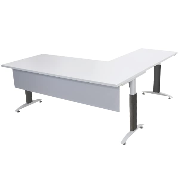 【引取限定】L字パソコンデスク　ワークデスク オフィスデスク デスク L字型 幕板付 約W180×約D180×約H75.5 約