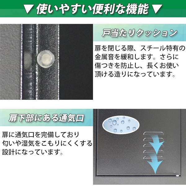 ロッカー おしゃれ スチールロッカー 9人用 ブラック 鍵付き スリム 3