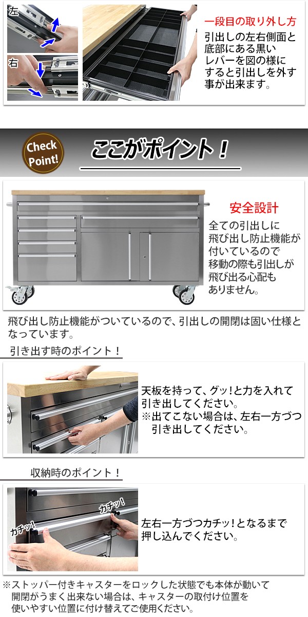 大型　ツールキャビネット　ハマダ　メリックス　キャスター付き　自動車整備 濱田プレス工藝 メリックス/MERIX ツールワゴン 4段引出し 工具
