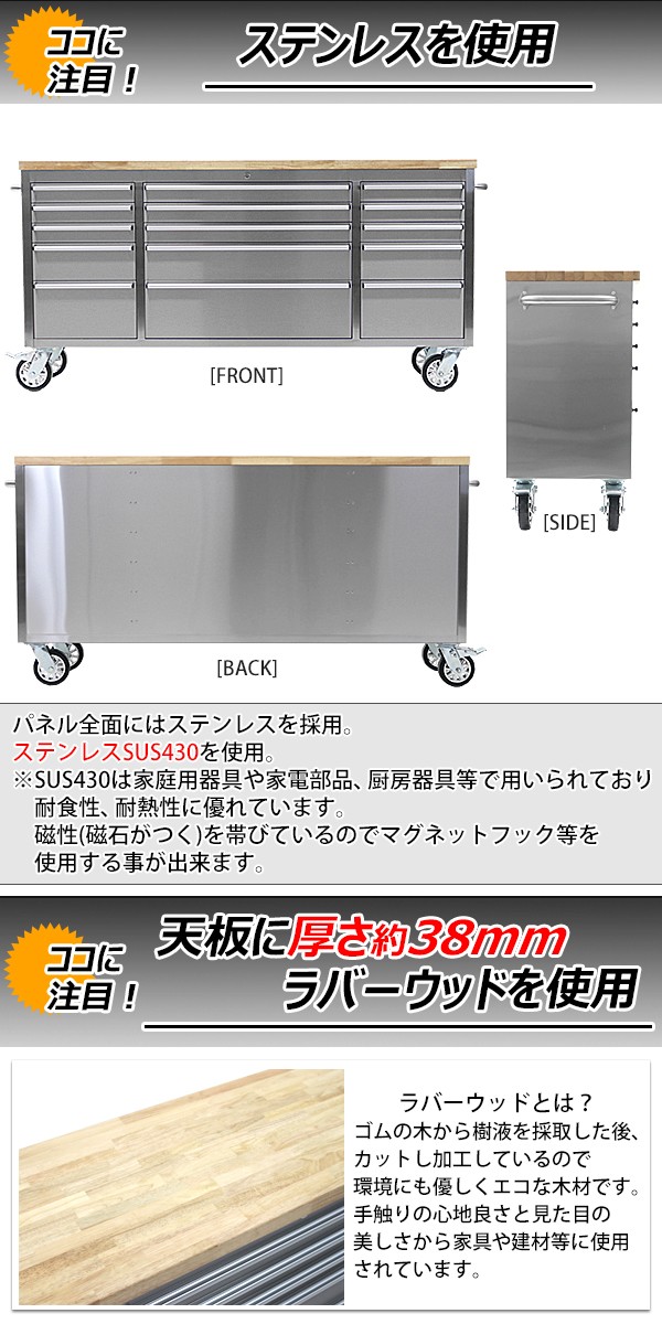 ステンレス ツールキャビネット 半完成品 総積...の詳細画像2