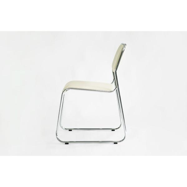 パイプ椅子 ミーティングチェア 会議イス 会議椅子 スタッキングチェア パイプチェア パイプイス ベージュ｜bauhaus1｜02
