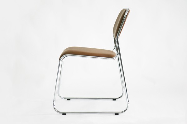 パイプ椅子 5脚セット ミーティングチェア 会議イス 会議椅子 スタッキングチェア パイプチェア パイプイス ブラウン｜bauhaus1｜02