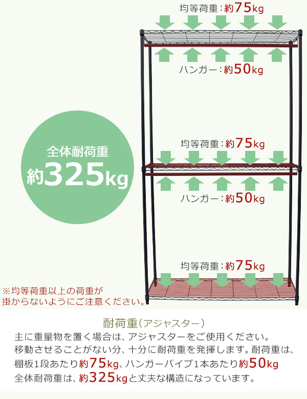 Ⓑポールハンガー付きスチールラック 3段 キャスター付き 棚板3枚 幅90×奥行45×高さ179㎝ アルミラック 西岡 3段 スチールラック ハンガーラック 選べるカラー アジャスター