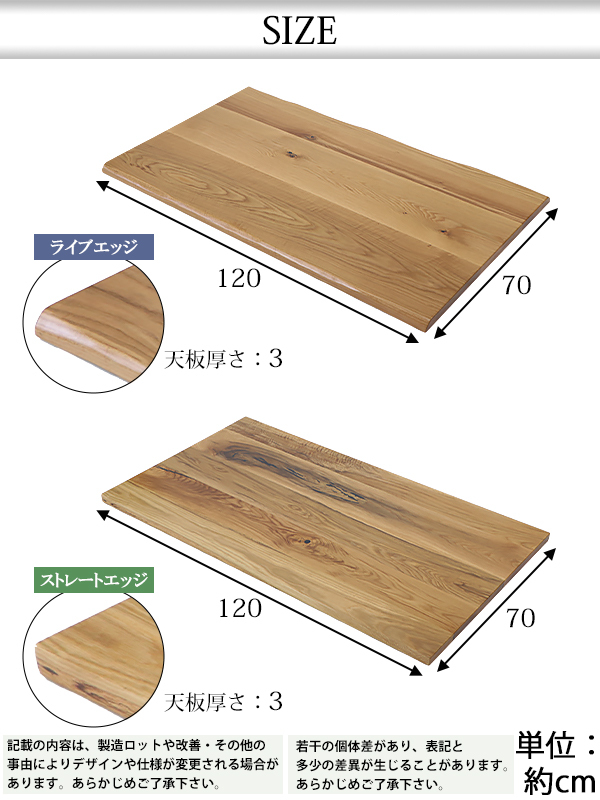 天板 デスク テーブル 天板のみ オーク材 W1200×D700×H30mm オーク ライブエッジ ストレートエッジ グロス加工 高級 木製 木材  天然木 無垢材 耳付き :tenban-120oak-g:BAUHAUS - 通販 - Yahoo!ショッピング