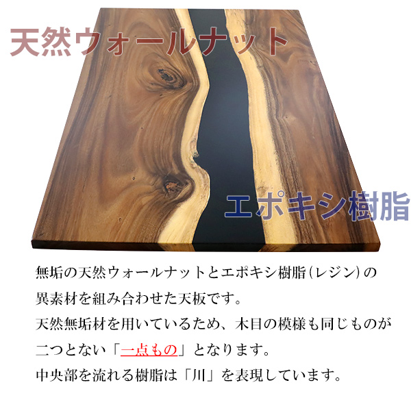 一点限り 天板 デスク テーブル 天板のみ ウォールナット材 エポキシ 