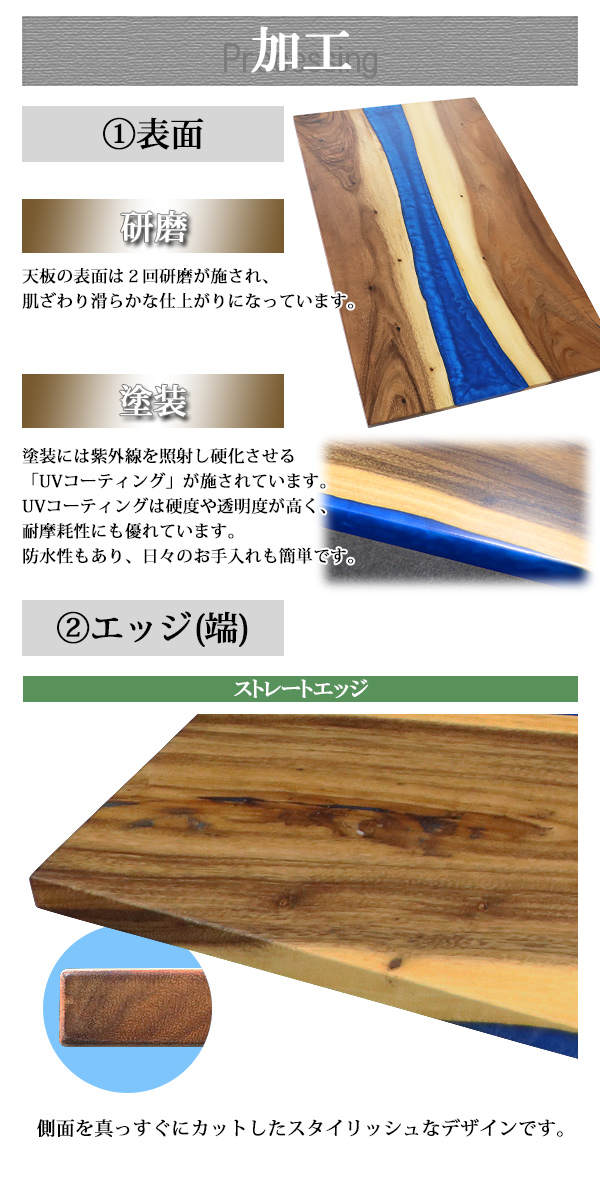 一点限り 天板 デスク テーブル 天板のみ ウォールナット材 エポキシ