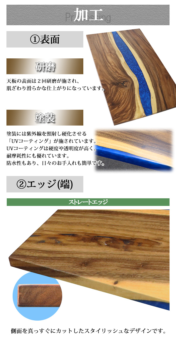 一点限り 天板 デスク テーブル 天板のみ ウォールナット材 エポキシ
