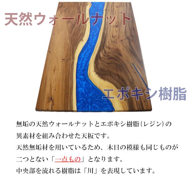 一点限り 天板 デスク テーブル 天板のみ ウォールナット材 エポキシ