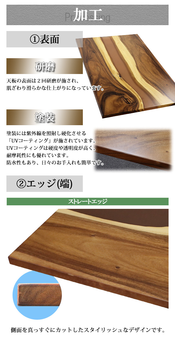 一点限り 天板 デスク テーブル 天板のみ ウォールナット材 エポキシ