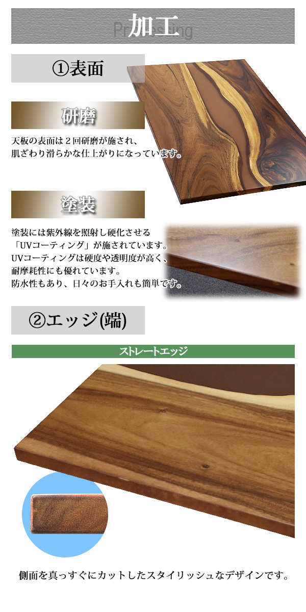 一点限り 天板 デスク テーブル 天板のみ ウォールナット材 エポキシ