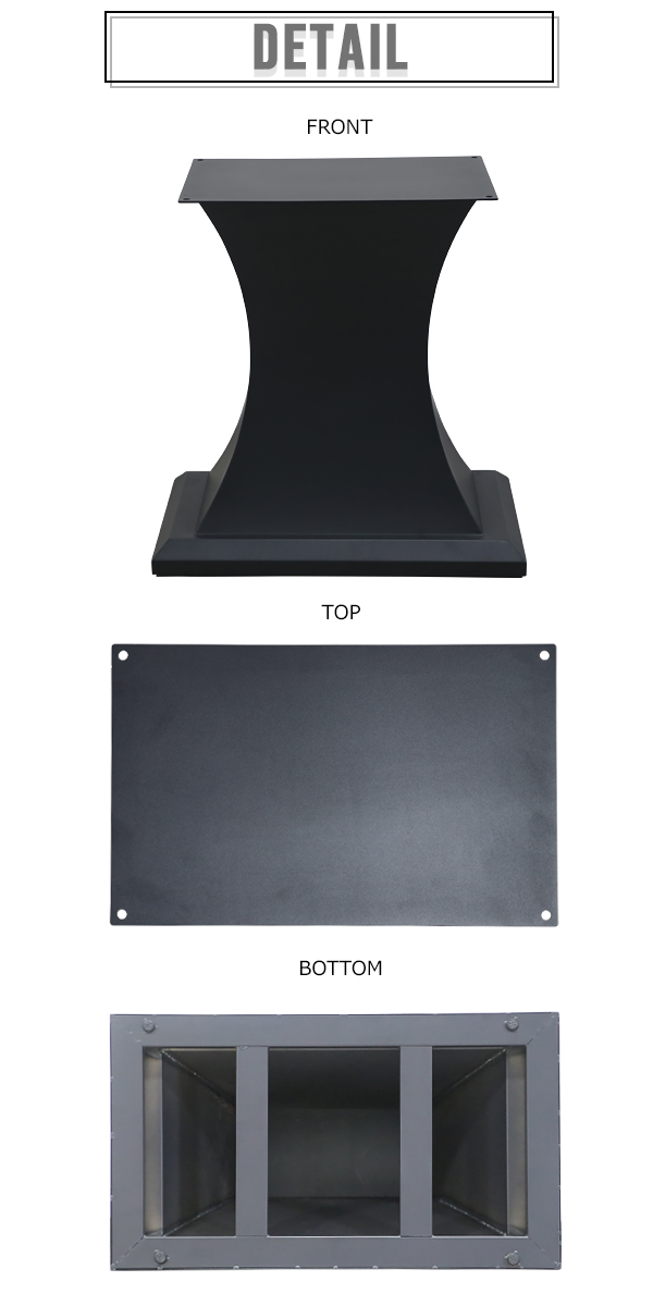 テーブル 脚 脚のみ デスク 一枚板天板用 台型 完成品 ブラック 黒 金属 パーツ DIY 約W70×D40×H73cm ネジ付き｜bauhaus1｜03